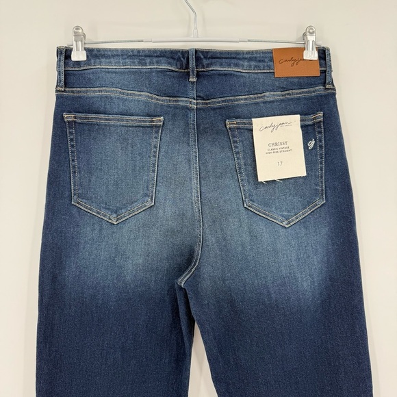 CJLA Carly Jean Chrissy Classic Vintage High Rise Straight Jeans in Dark Wash 17 - Picture 14 of 15